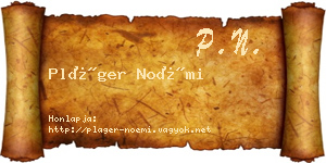 Pláger Noémi névjegykártya